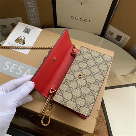 gucci cherry wallet on chain|Gucci wallet woman price.